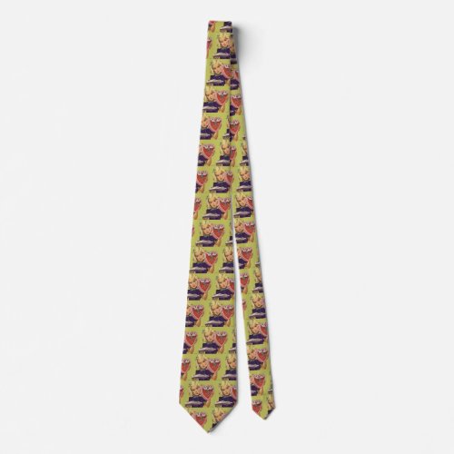 Vintage Cute Valentines Day Girl with Chocolates Neck Tie