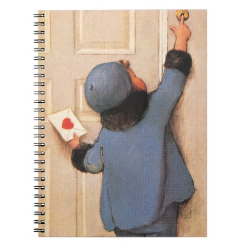 Vintage Cute Valentines Day Mailman Love Letter Notebook