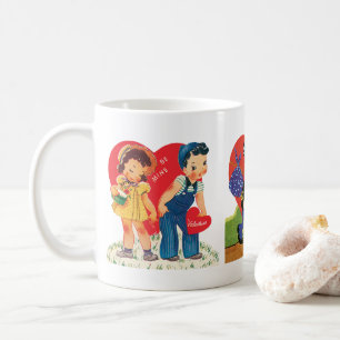 Vintage Cute Valentine's Day, Retro 50s Kitsch Coffee Mug