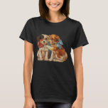 Vintage Cute Valentine&#39;s Puppy Love, Two Dog Mutts T-Shirt