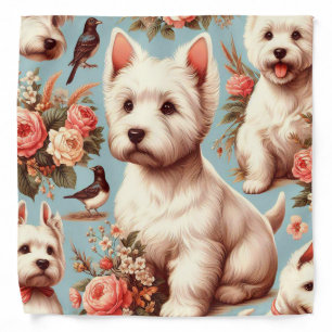 Vintage Cute West Highland White Terrier Bandana