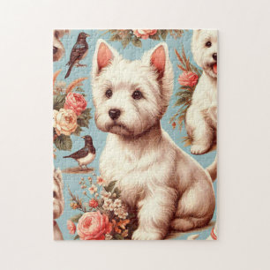 Vintage Cute West Highland White Terrier Jigsaw Puzzle