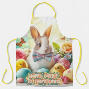Vintage, Cute, whimsical & colorful Easter bunny Apron