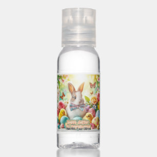 Vintage, Cute, whimsical & colorful Easter bunny Hand Sanitizer