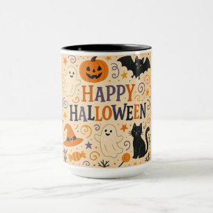 Vintage, cute whimsical Happy Halloween Mug