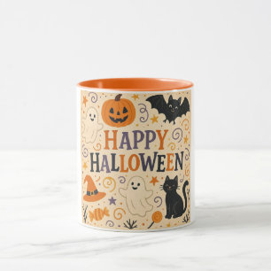 Vintage, cute whimsical Happy Halloween Mug