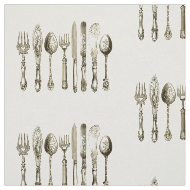 Vintage Cutlery Dining Set Fabric (Swatch)