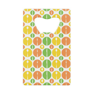 Vintage Cutlery Pattern Credit Card Bottle Opener