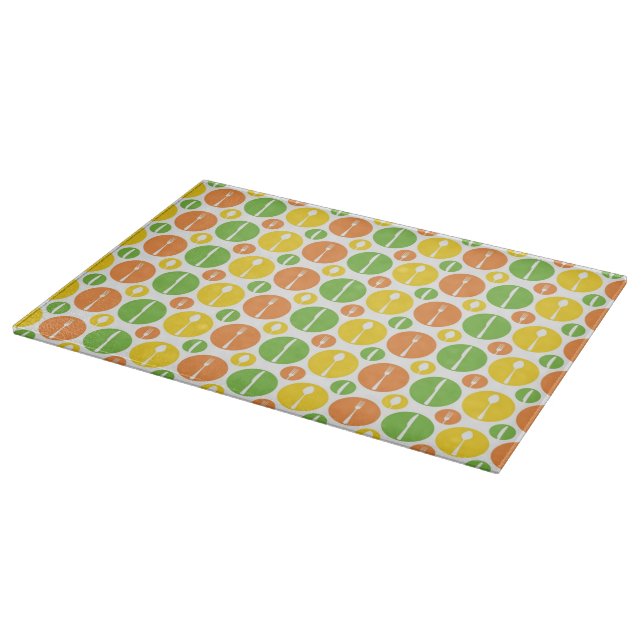 Vintage Cutlery Pattern Cutting Board (Corner)