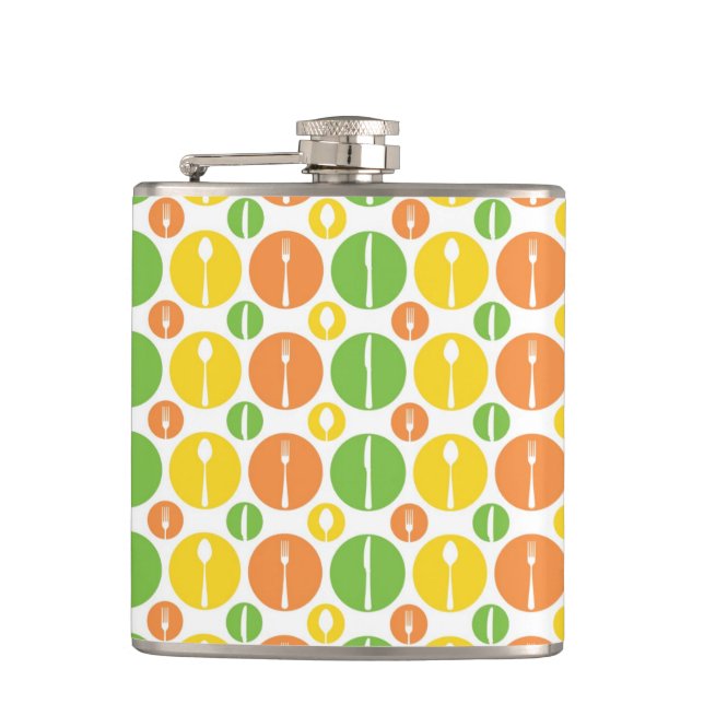 Vintage Cutlery Pattern Flask (Front)