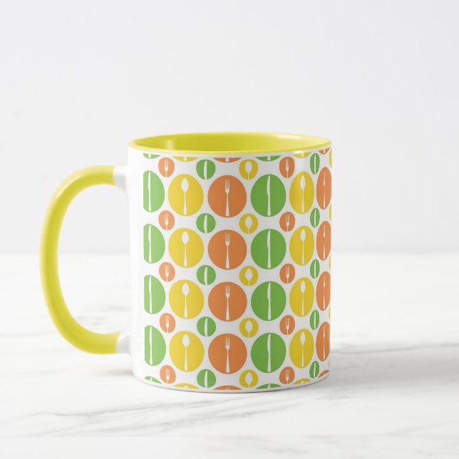 Vintage Cutlery Pattern Mug (Left)