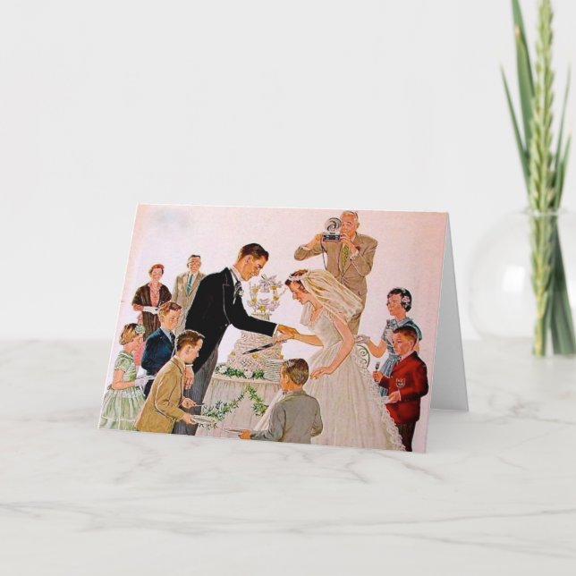 Vintage Cutting the Cake Announcement (Front)