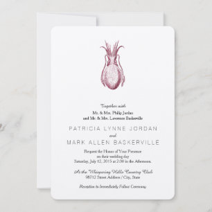Vintage Cuttlefish Illustration Pattern Invitation