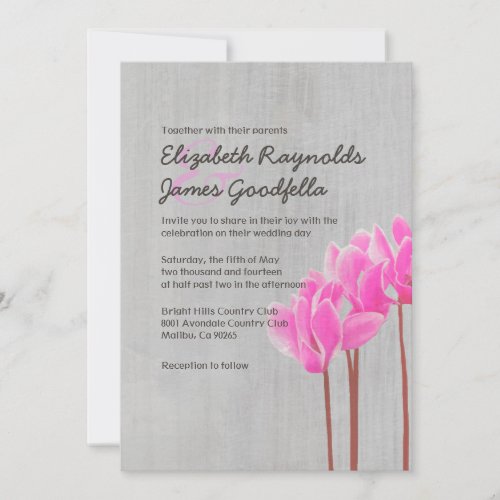 Vintage Cyclamen Wedding Invitations