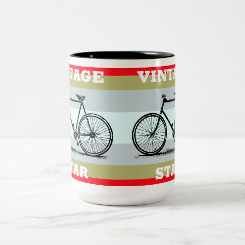 vintage cycle Two_Tone coffee mug