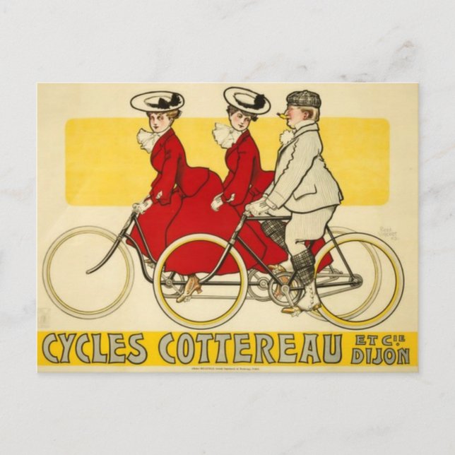 Vintage Cycles Cottereau by René Vincent Postcard (Front)