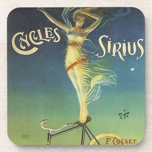 Vintage Cycles Sirius Bicycle Poster Drink Coaster (Front)