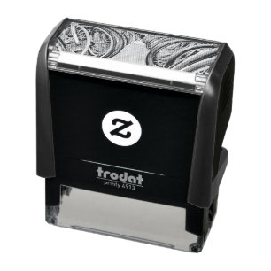 Vintage cycling artwork self-inking stamp