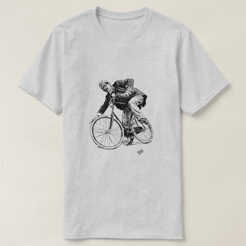 Vintage Cycling Illustration T_Shirt