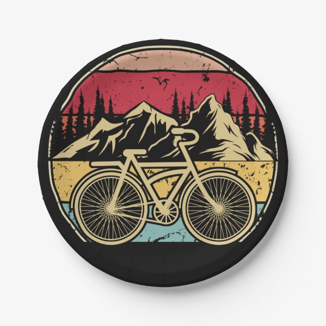 Vintage Cycling Paper Plates (Front)