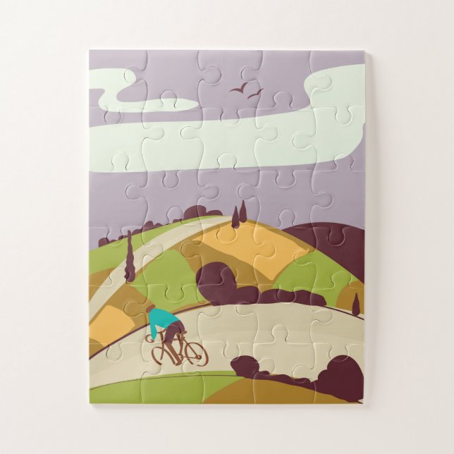 Vintage Cycling Poster Jigsaw Puzzle (Vertical)