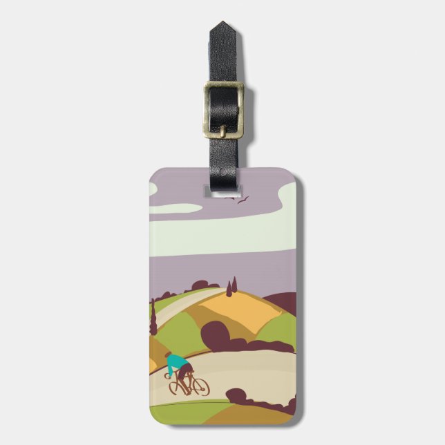 Vintage Cycling Poster Luggage Tag (Front Vertical)