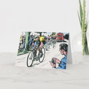 Vintage Cycling Print Card by Kinder_Kleider at Zazzle