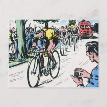 Vintage Cycling Print Postcard by Kinder_Kleider at Zazzle
