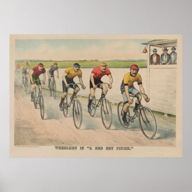 Vintage Cycling Race Illustration (1894) Poster (Front)