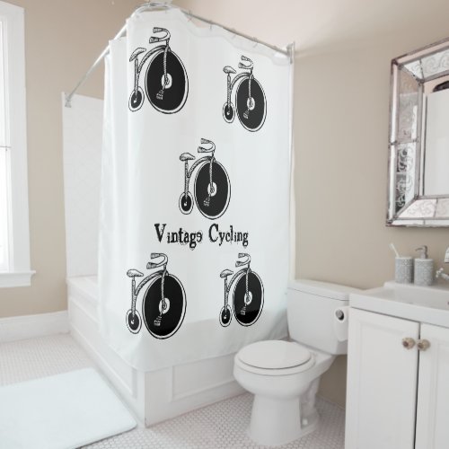 Vintage Cycling Shower Curtain