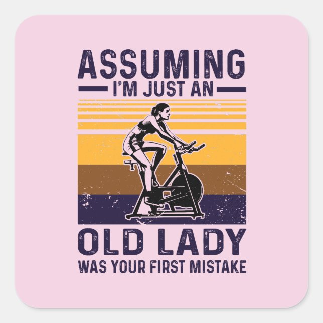Vintage Cycling Tee Square Sticker (Front)