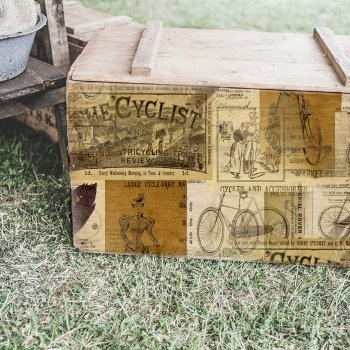 Vintage Cyclist And Bicycle Ads Collage Decoupage Tissue Paper by Shellibean_on_zazzle at Zazzle
