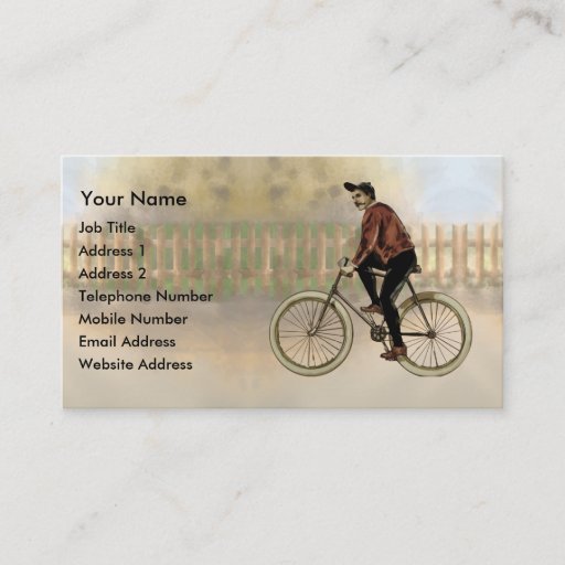 Customizable Vintage Cyclist in the Country Business Card