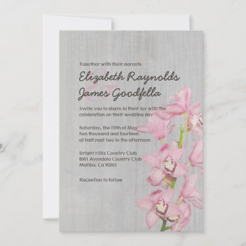 Vintage Cymbidium Orchid Wedding Invitations