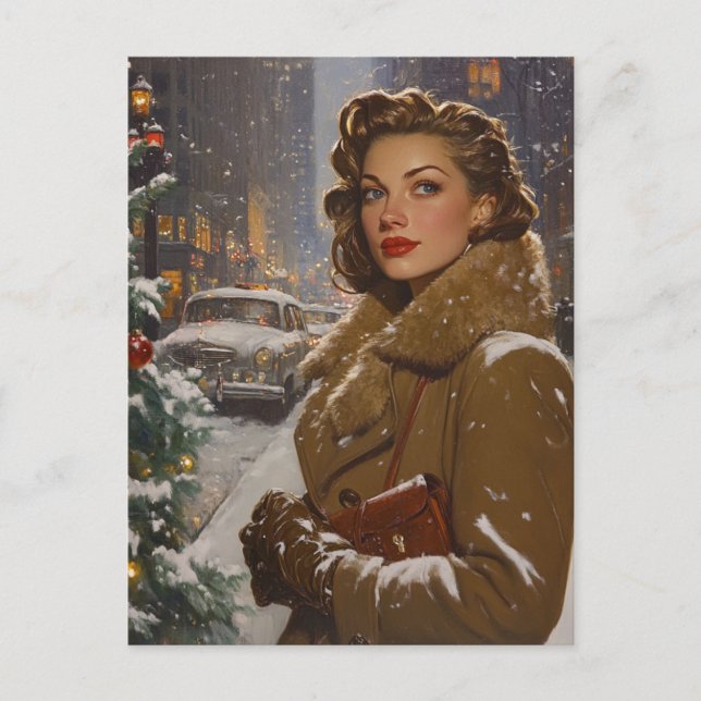 Vintage Cyristmas Holiday Postcard (Front)