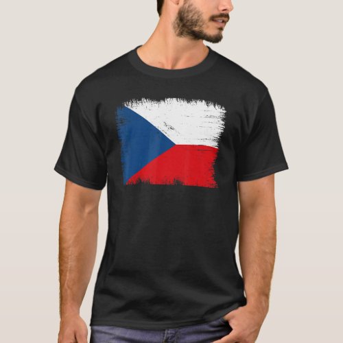 Vintage Czechia Flag Czech Independence Day T_Shirt
