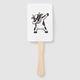 Vintage Dabbing Cow Sunglasses Graphic Shirt_1 Hand Fan