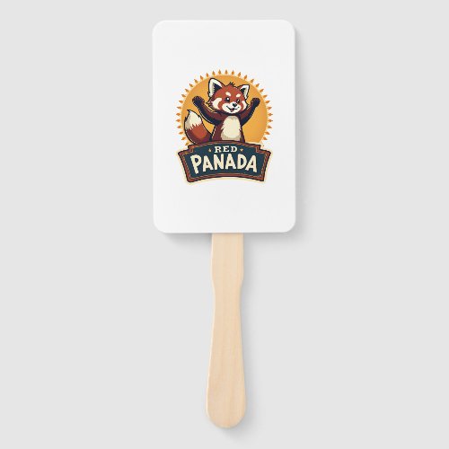 Vintage Dabbing Red Panda Retro Animal Graphic 2 Hand Fan