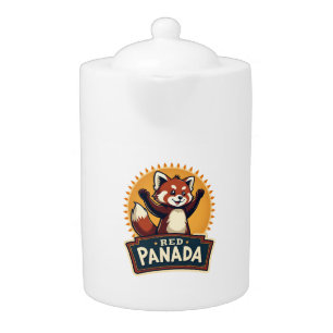 Vintage Dabbing Red Panda Retro Animal Graphic 2 Teapot