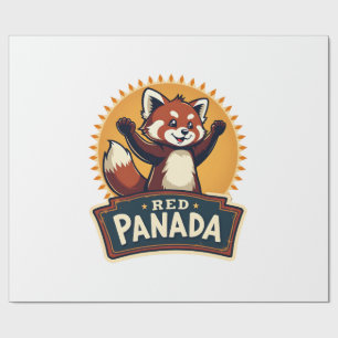 Vintage Dabbing Red Panda Retro Animal Graphic 2 Wrapping Paper