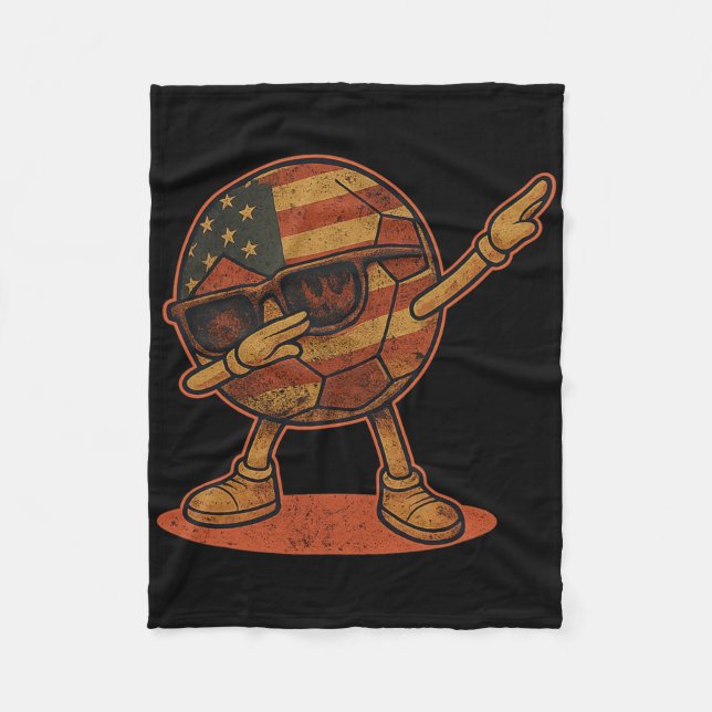 Vintage Dabbing Soccer Ball American  Fleece Blanket (Front)