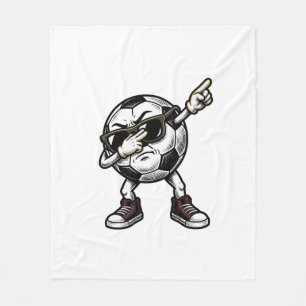 Vintage Dabbing Soccer Ball Shirt Design (2)_1 Fleece Blanket