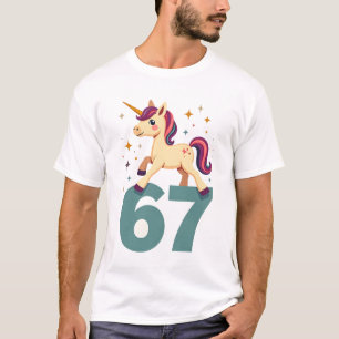 Vintage Dabbing Unicorn 67 Rainbow Birthday Vector T-Shirt