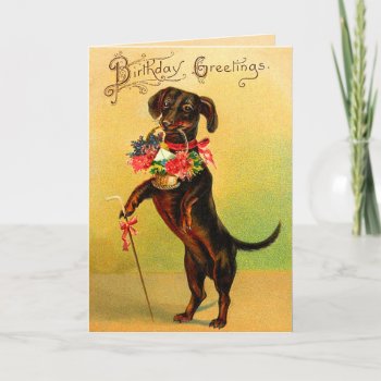 Vintage Dachshund Birthday Card by golden_oldies at Zazzle