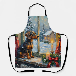 Vintage Dachshund by Cozy Christmas Window Apron