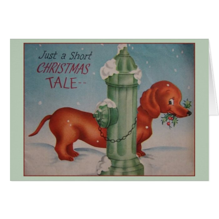 Vintage Dachshund Christmas Greeting Card 