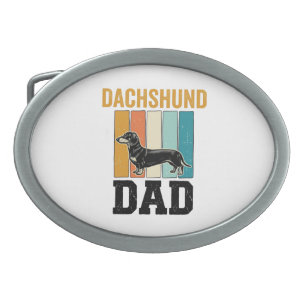 Vintage Dachshund Dad Dog Lover Vector Design_1 Belt Buckle