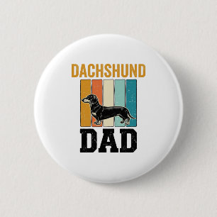 Vintage Dachshund Dad Dog Lover Vector Design_1 Button