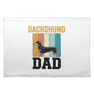 Vintage Dachshund Dad Dog Lover Vector Design_1 Cloth Placemat