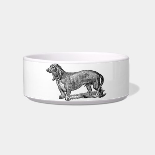 Vintage Dachshund Dog Food And Water Bowl